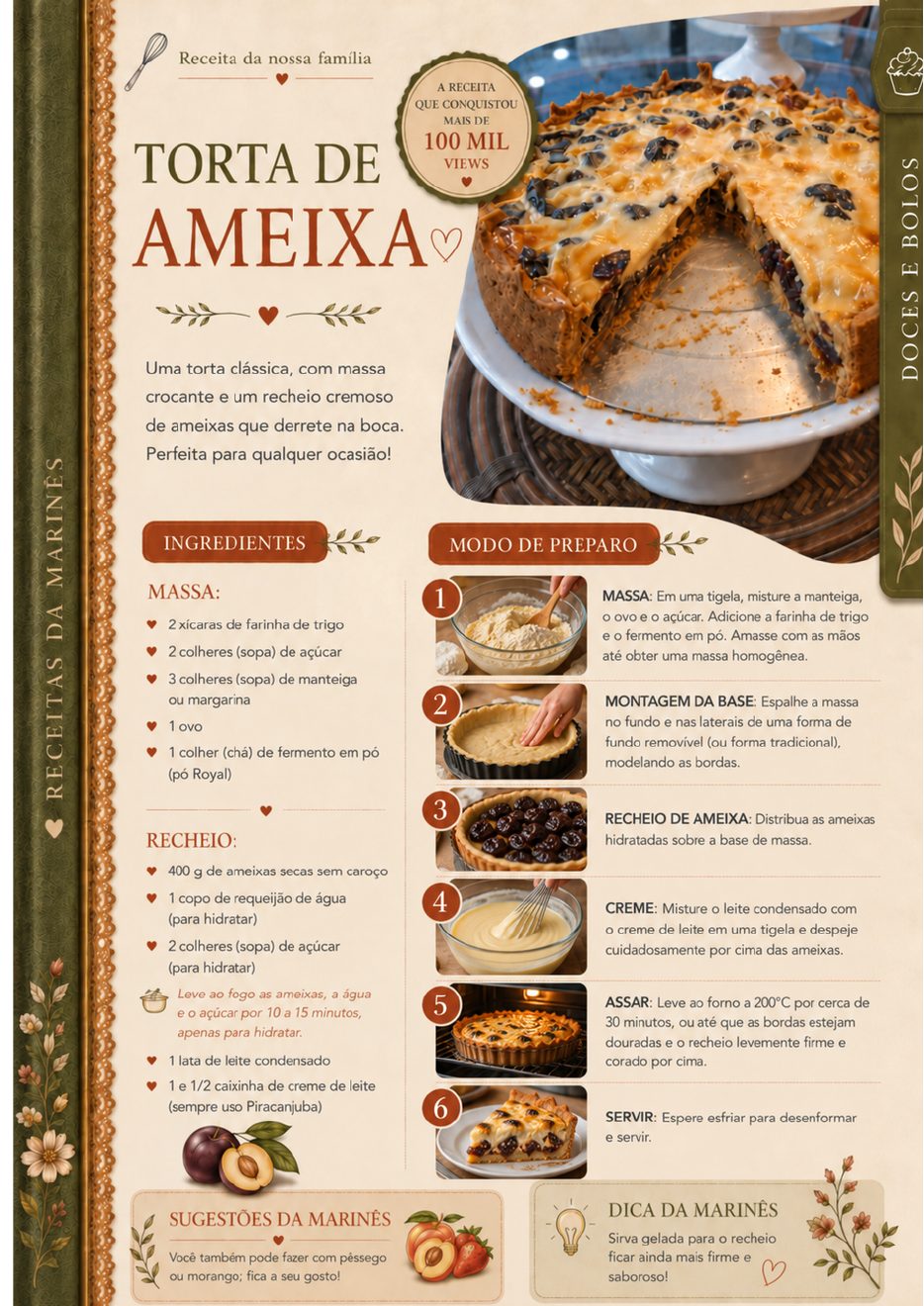 Prévia da página da torta de ameixa